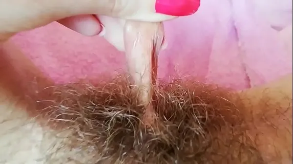 Neue Hairy Fetisch Video große Klitoris Haube ziehen Schamlippen spielen und Muschi fingernfrische Tube