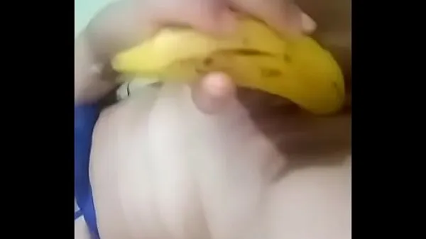 Ny Catherine Osorio playing with Banana fresh tube