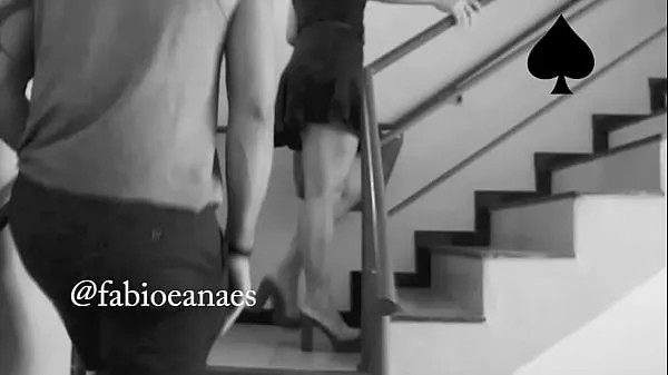 Ny Black man lifting my naughty hotwife's skirt up the stairs of the motel she had no panties on fresh tube