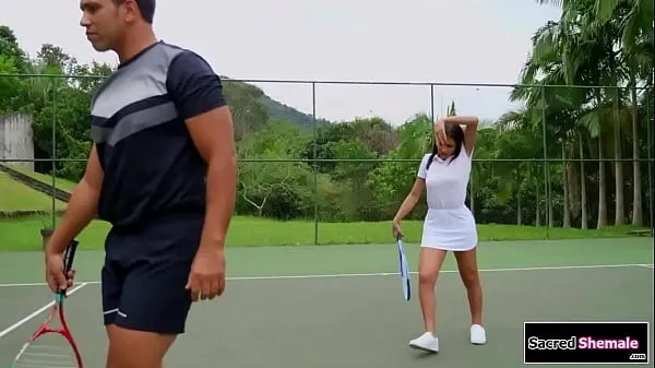 नई Latina trans Marcelle Herrera is horny for a tennis player and they big tits tgirl sucks his big cock and he barebacks the redhead shemale ताज़ा ट्यूब