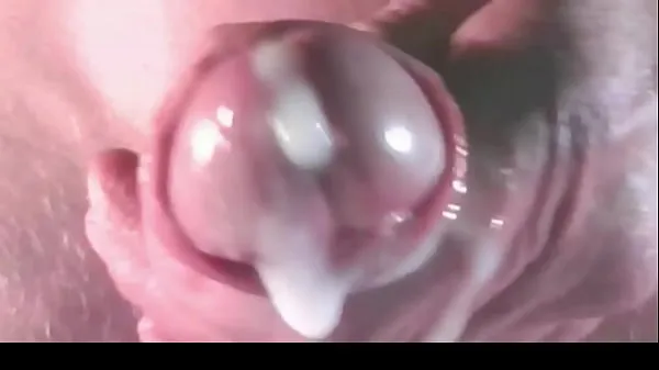 Just cum, cum, cum close up video of big thick cock erupting with juicy cum like a volcano surging, pulsing & spraying everywhere أنبوب جديد جديد