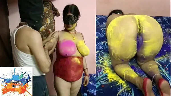 Nouveau Chhinar a joué holi avec les poussins de la jeune belle-mère nouveau tube