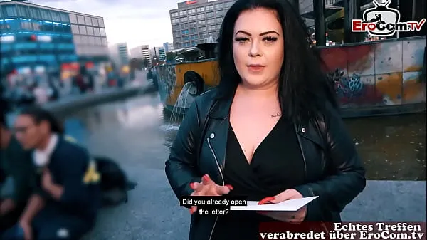 New German fat BBW girl picked up at street casting fresh Tube